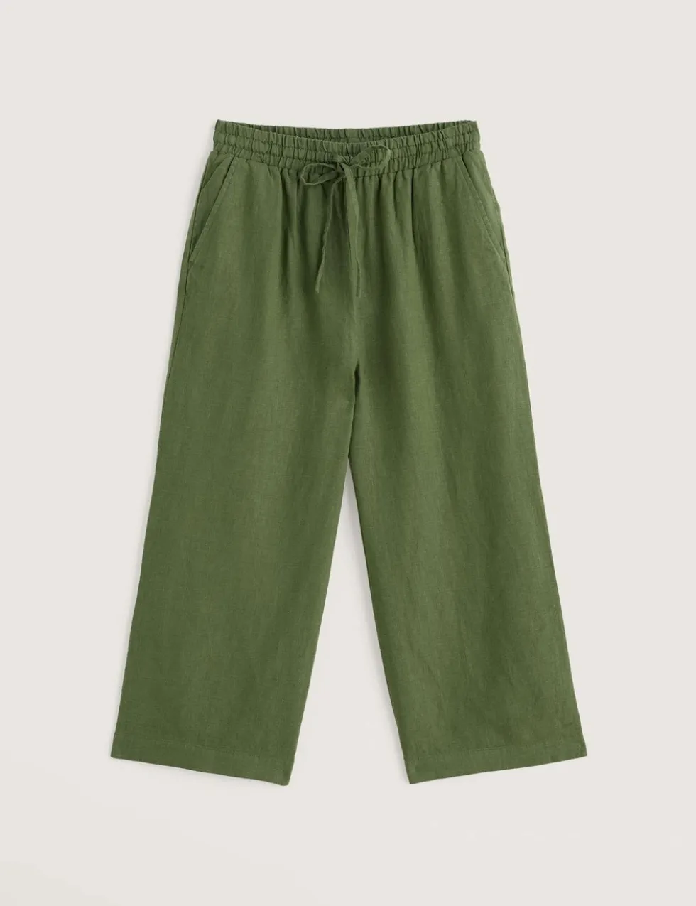 Pure Linen Drawstring Wide Leg Culottes