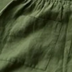 Pure Linen Drawstring Wide Leg Culottes