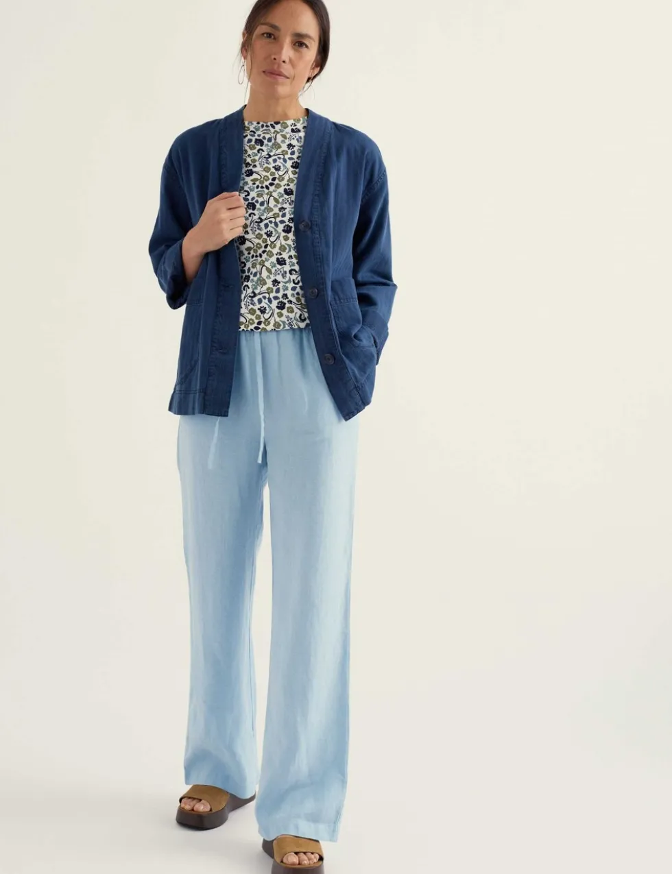 Pure Linen Elasticated Waist Trousers