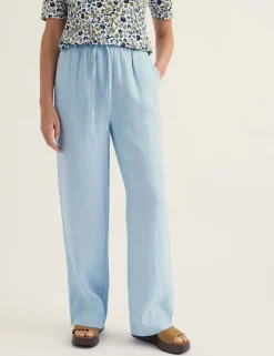 Pure Linen Elasticated Waist Trousers