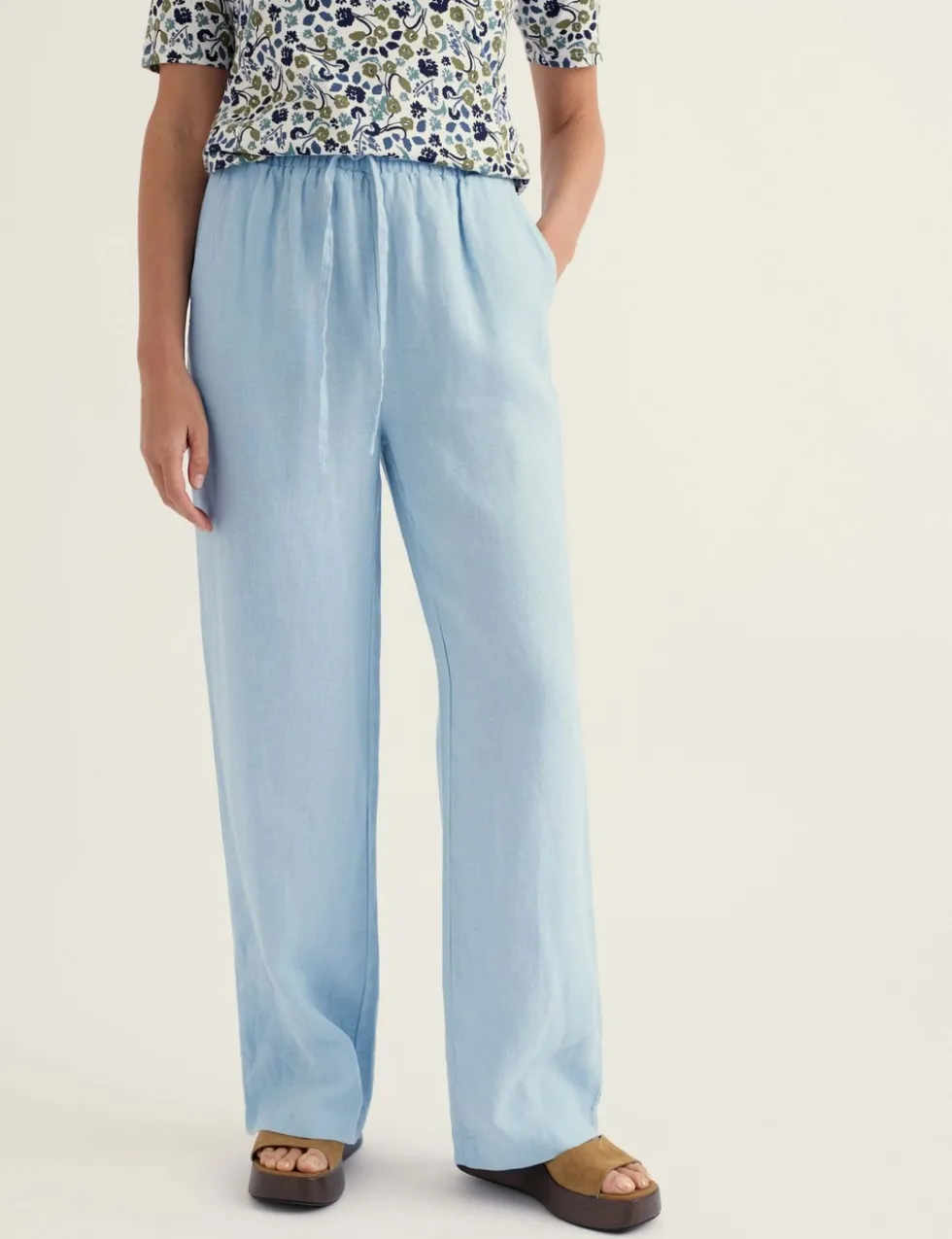Pure Linen Elasticated Waist Trousers
