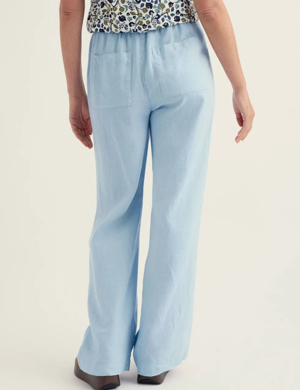 Pure Linen Elasticated Waist Trousers