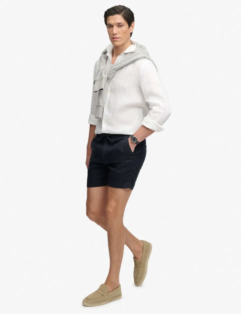 Pure Linen Elasticated Waist Shorts