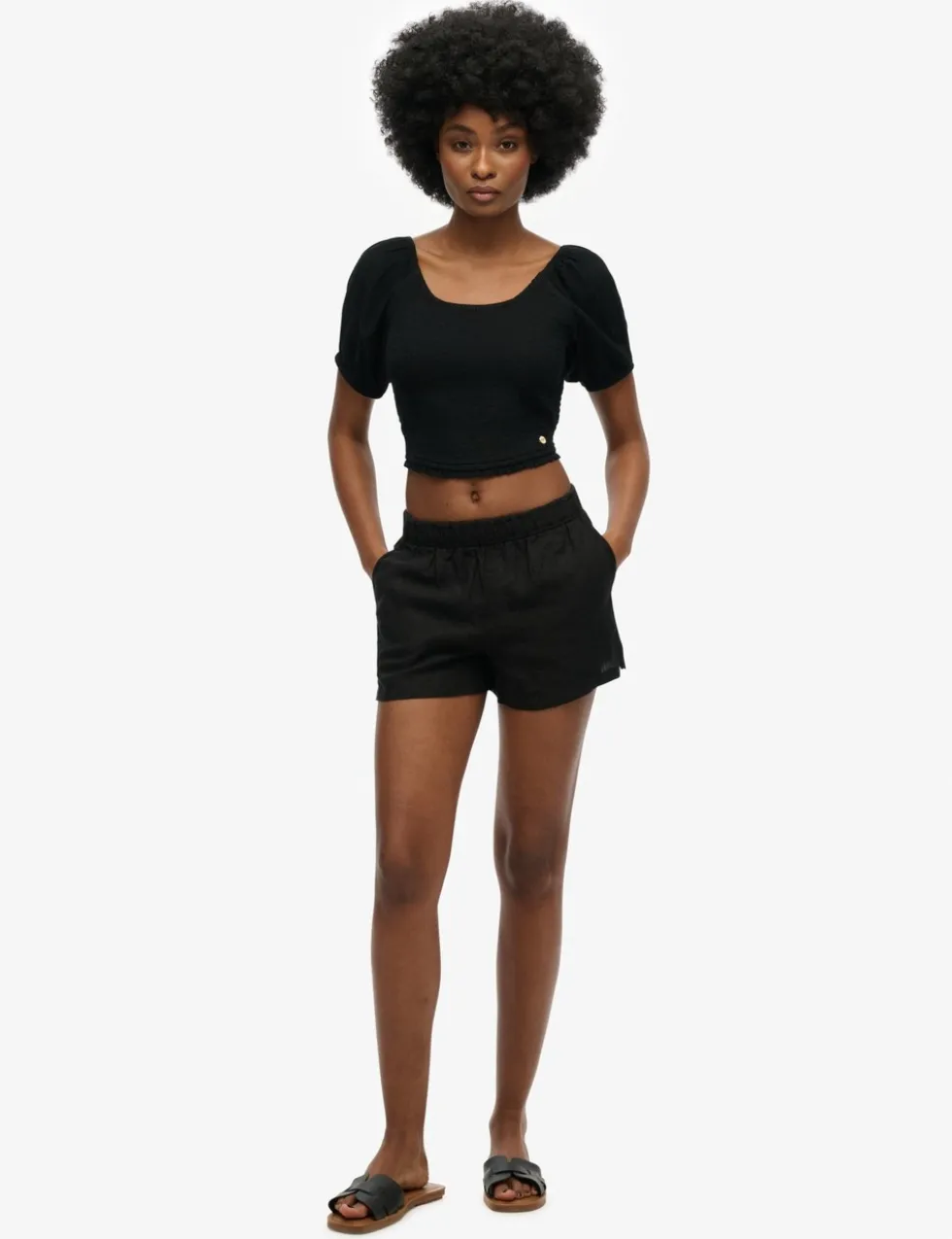 Pure Linen Elasticated Waist Shorts