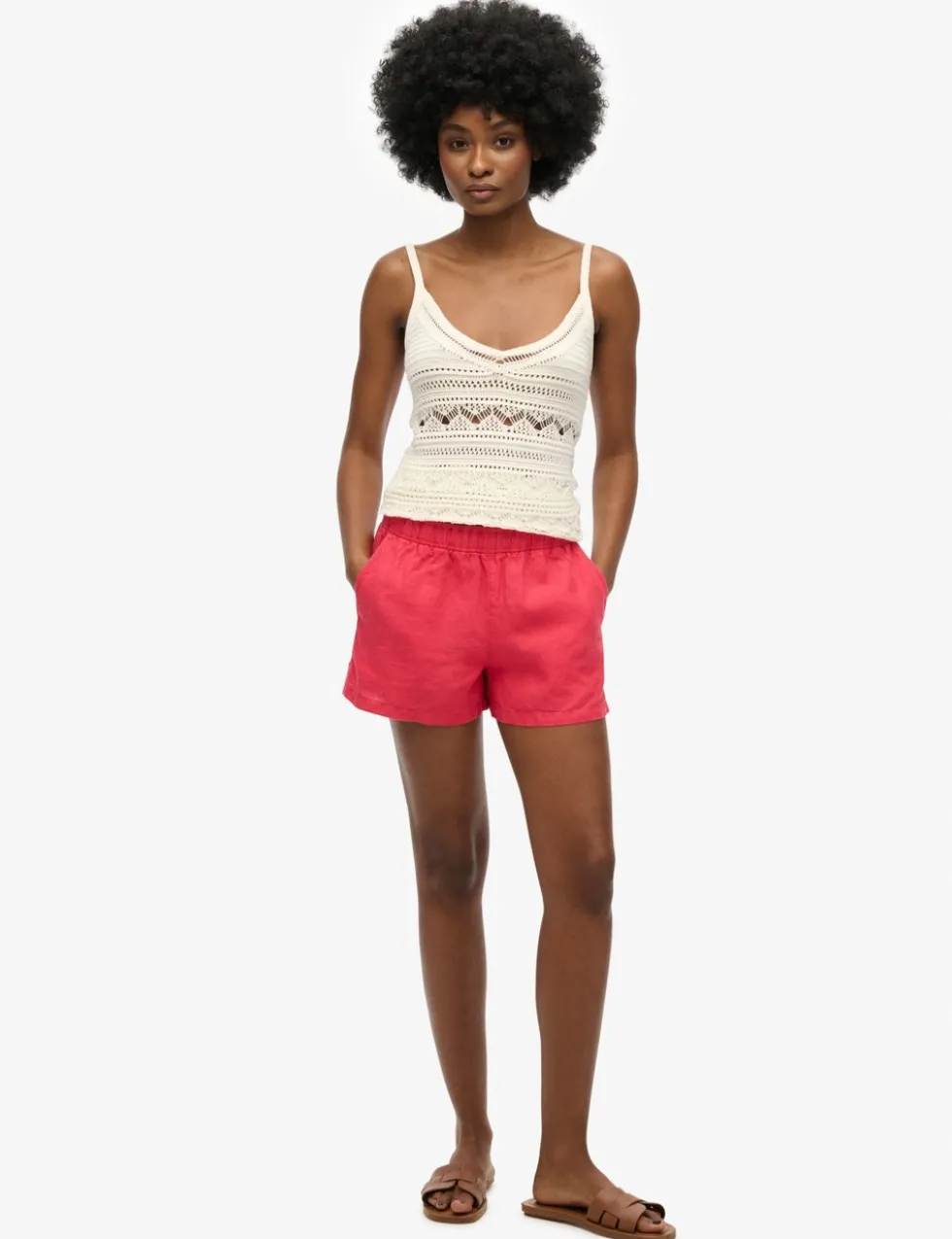 Pure Linen Elasticated Waist Shorts