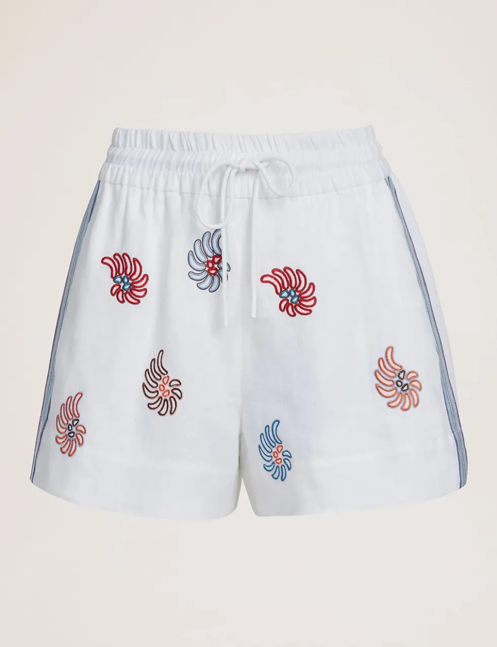 Pure Linen Embroidered Shorts