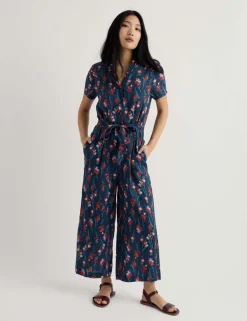 Pure Linen Floral Jumpsuit