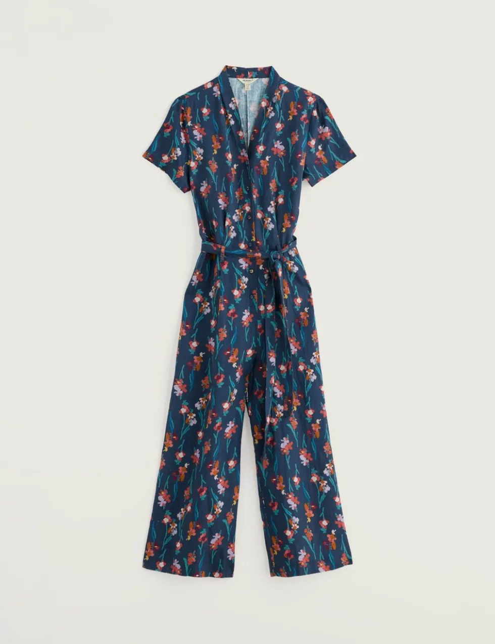 Pure Linen Floral Jumpsuit