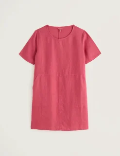Pure Linen Floral Scoop Neck Tunic