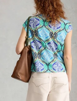 Pure Linen Geometric T-Shirt