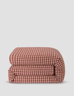 Pure Linen Gingham Duvet Cover