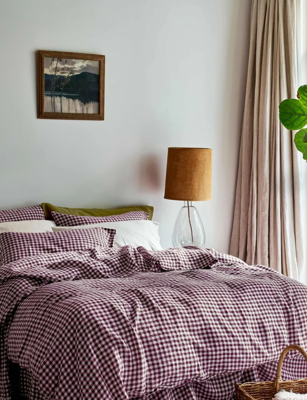 Pure Linen Gingham Duvet Cover