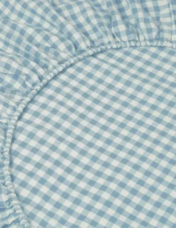 Pure Linen Gingham Fitted Sheet