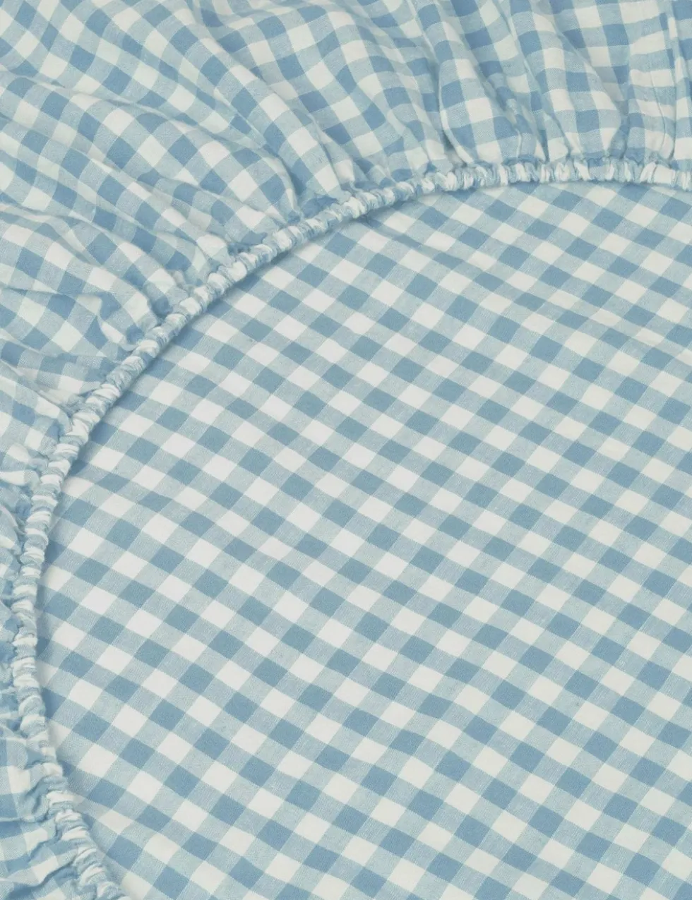 Pure Linen Gingham Fitted Sheet