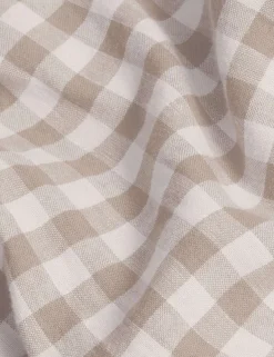 Pure Linen Gingham Flat Sheet