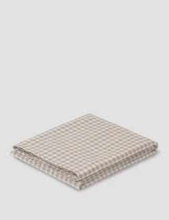Pure Linen Gingham Flat Sheet