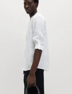 Pure Linen Grandad Collar Shirt