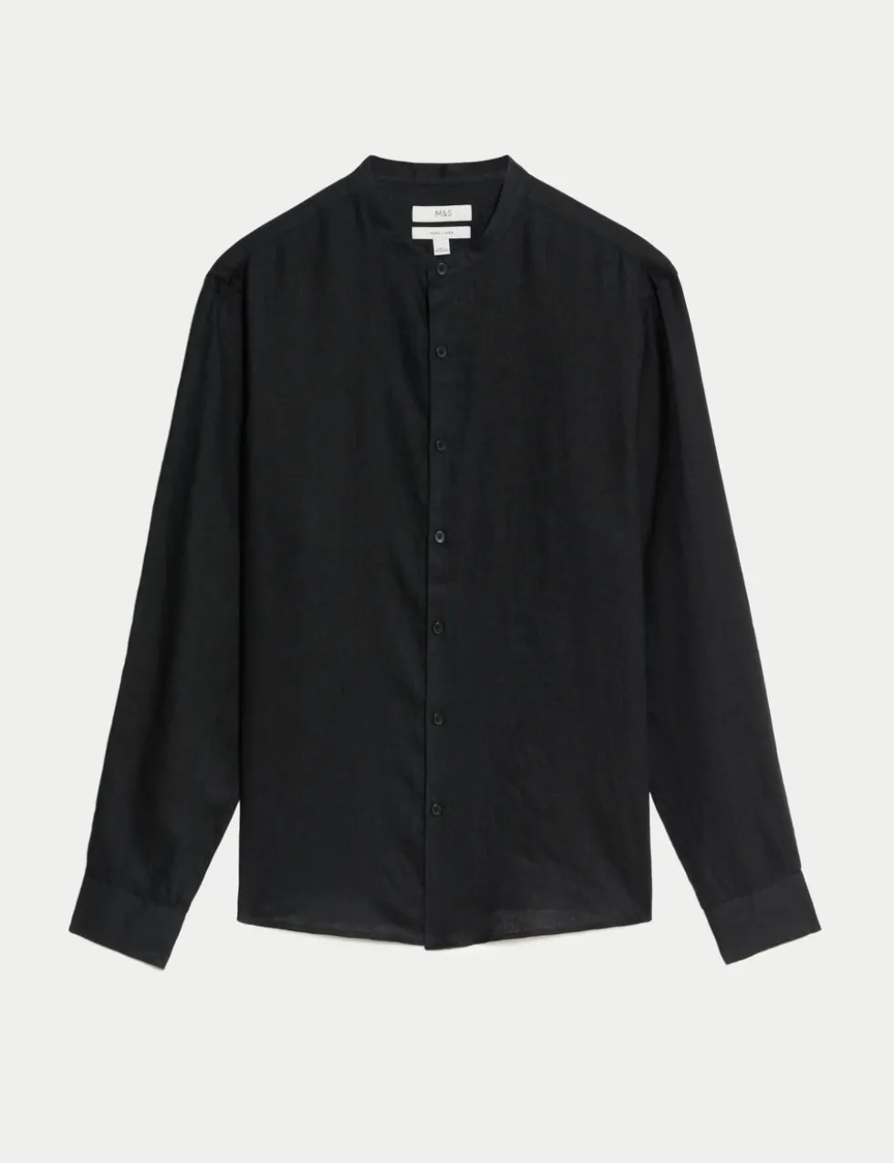 Pure Linen Grandad Collar Shirt