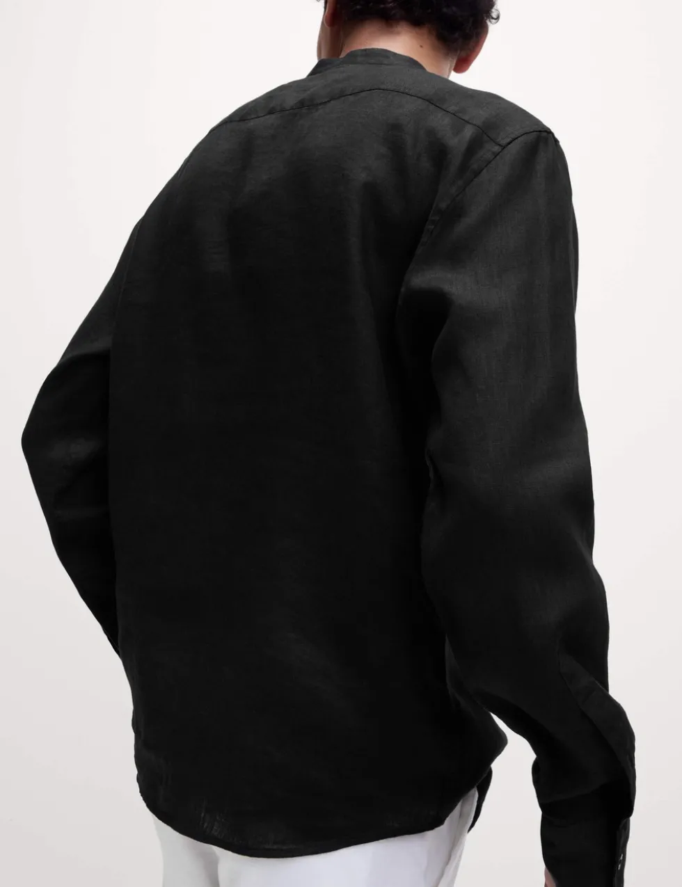 Pure Linen Grandad Collar Shirt