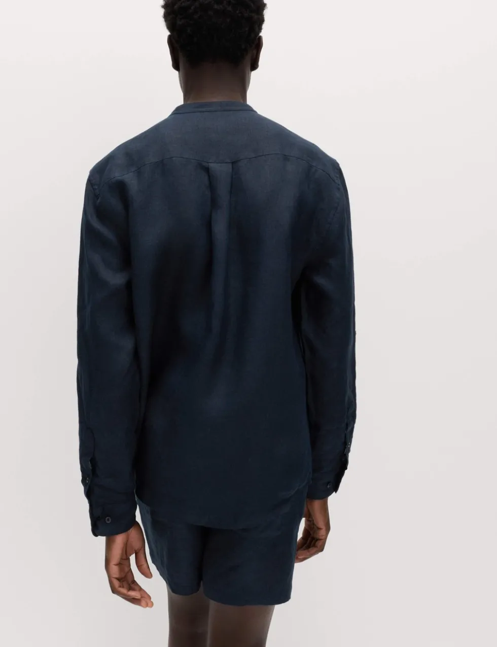 Pure Linen Grandad Collar Shirt