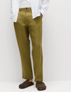 Pure Linen Half- Elasticated Waist Trousers