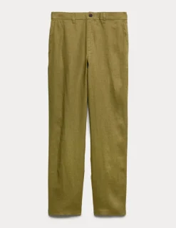 Pure Linen Half- Elasticated Waist Trousers