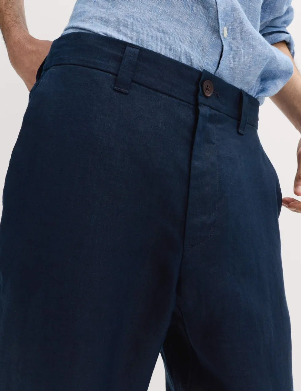 Pure Linen Half- Elasticated Waist Trousers