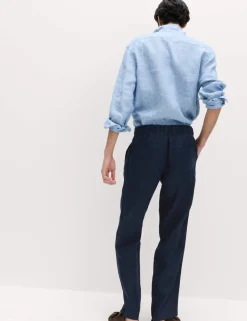 Pure Linen Half- Elasticated Waist Trousers