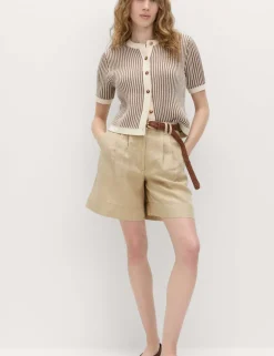 Pure Linen High Waisted Shorts