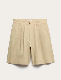 Pure Linen High Waisted Shorts