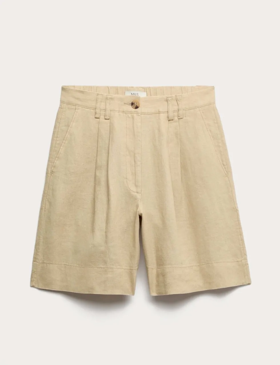 Pure Linen High Waisted Shorts