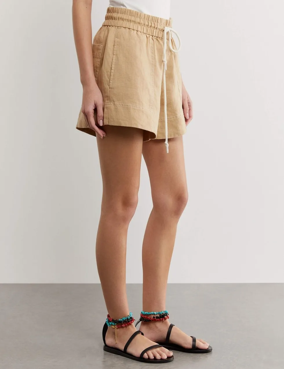 Pure Linen High Waisted Shorts