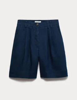 Pure Linen High Waisted Shorts
