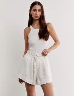 Pure Linen High Waisted Shorts
