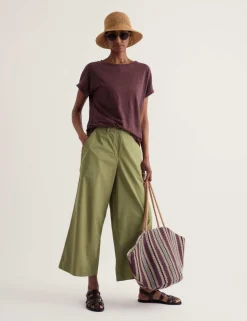 Pure Linen Jersey Boat Neck T-Shirt