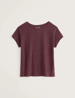 Pure Linen Jersey Boat Neck T-Shirt