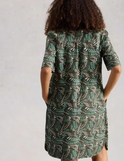 Pure Linen Knee Length Relaxed Tea Dress