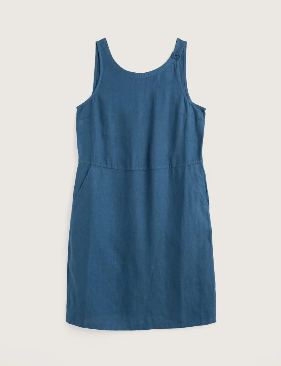 Pure Linen Knee Length Shift Dress