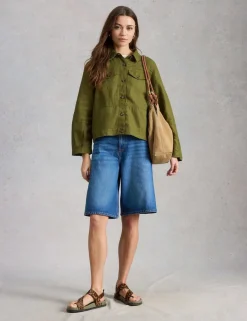 Pure Linen Lightweight Collared Jacket