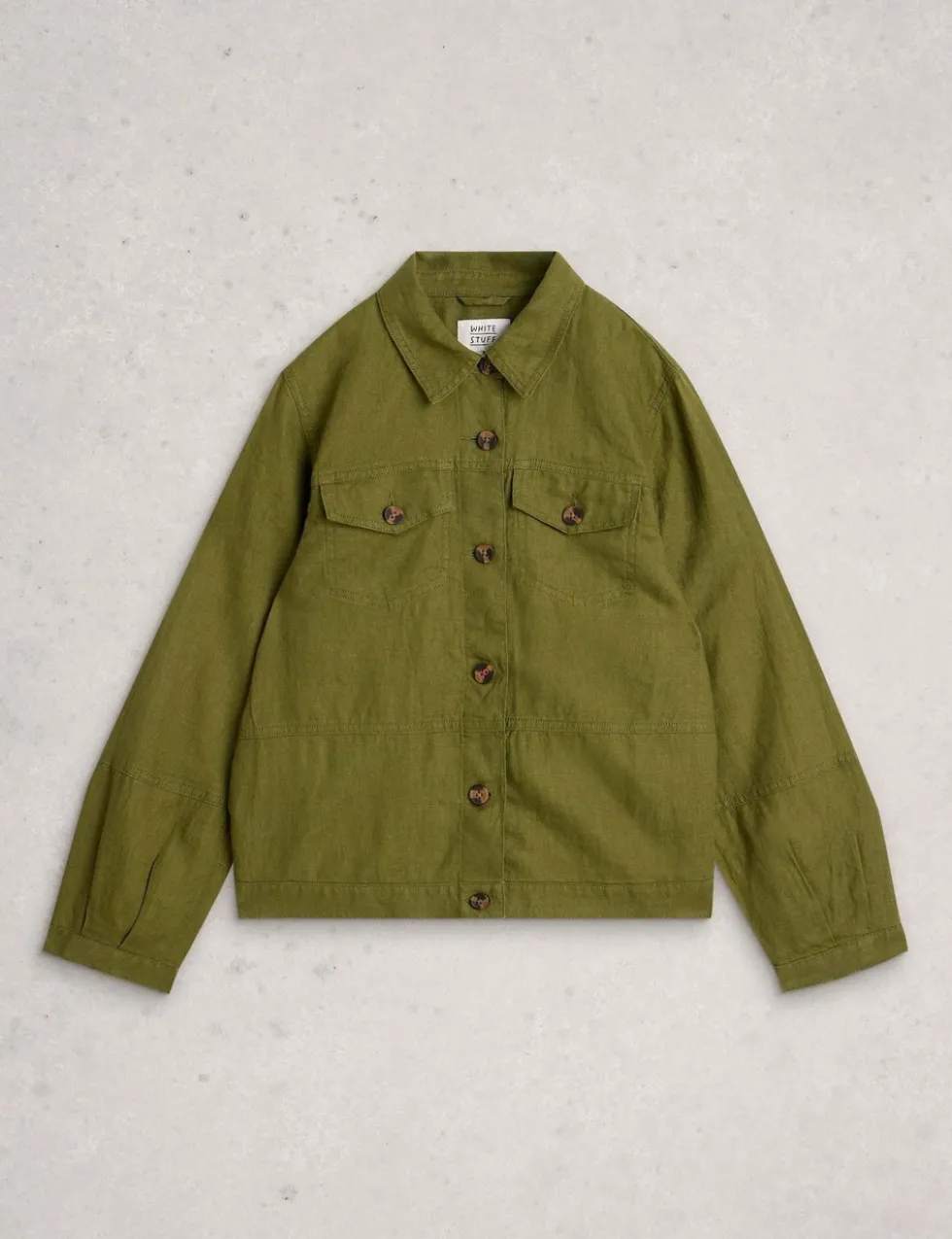 Pure Linen Lightweight Collared Jacket