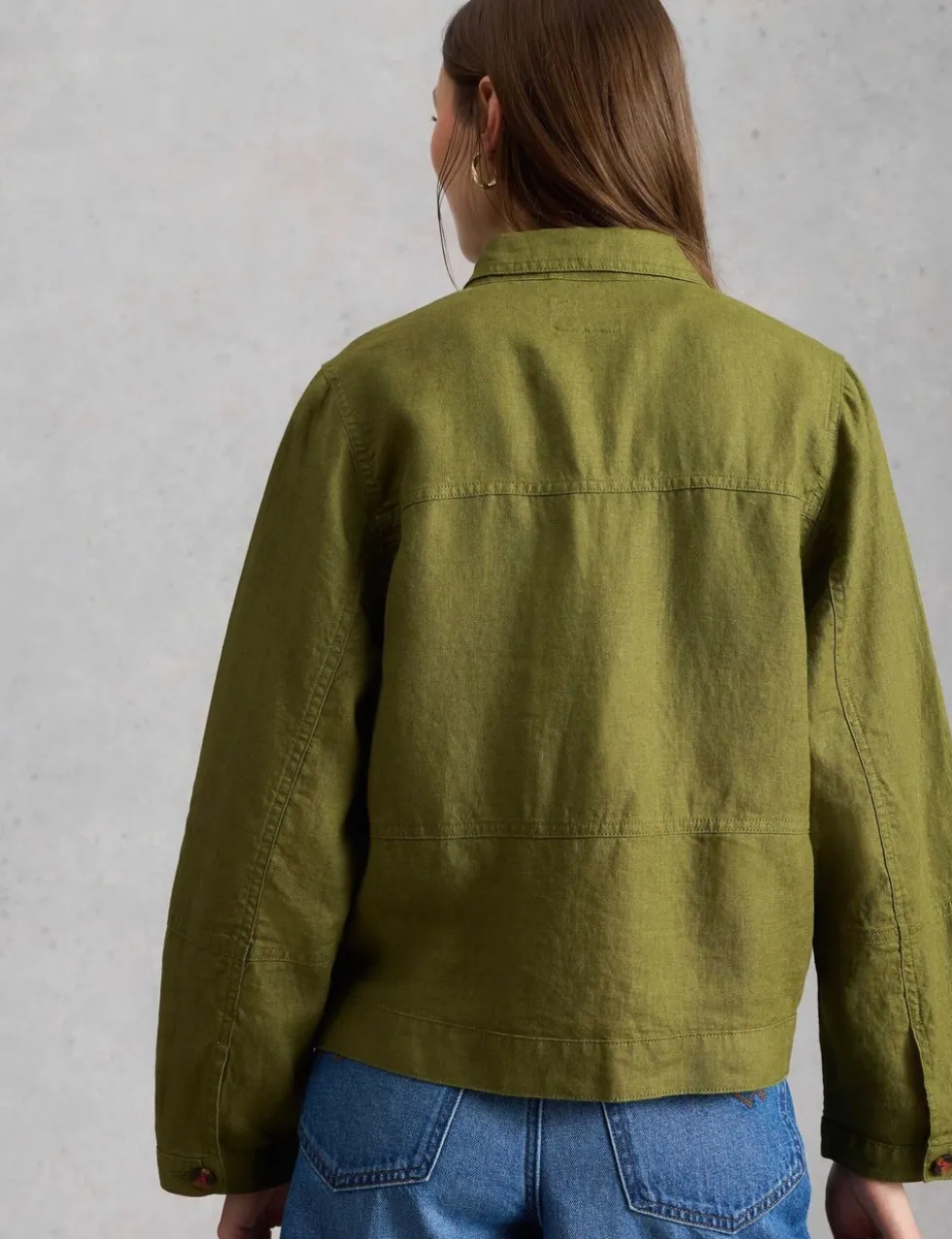 Pure Linen Lightweight Collared Jacket