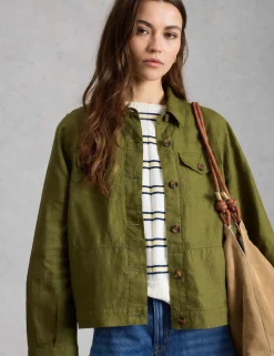 Pure Linen Lightweight Collared Jacket