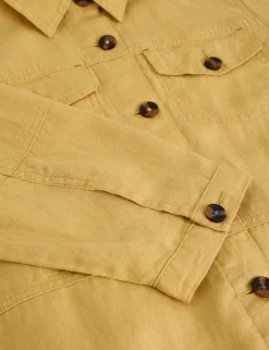 Pure Linen Lightweight Collared Jacket