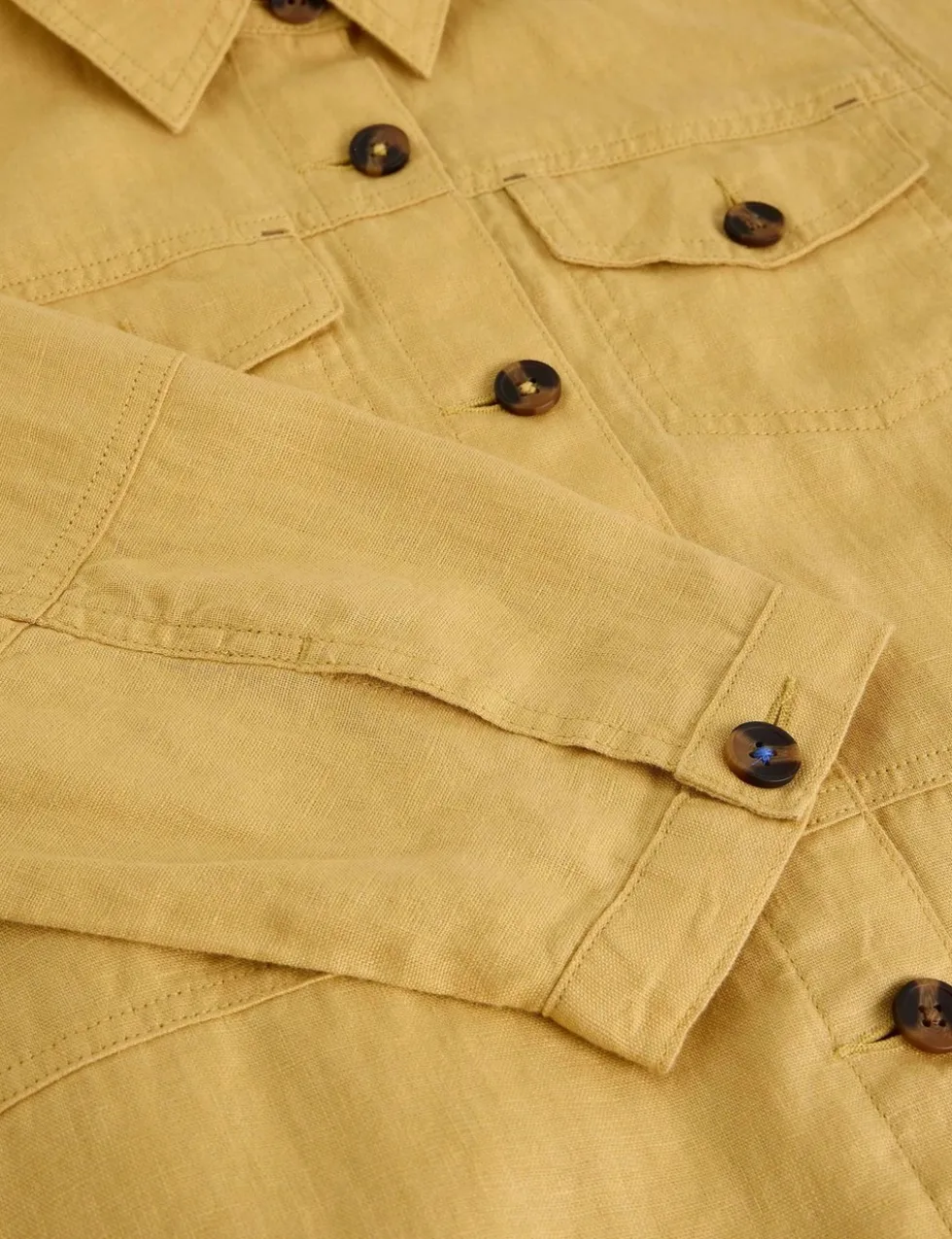 Pure Linen Lightweight Collared Jacket