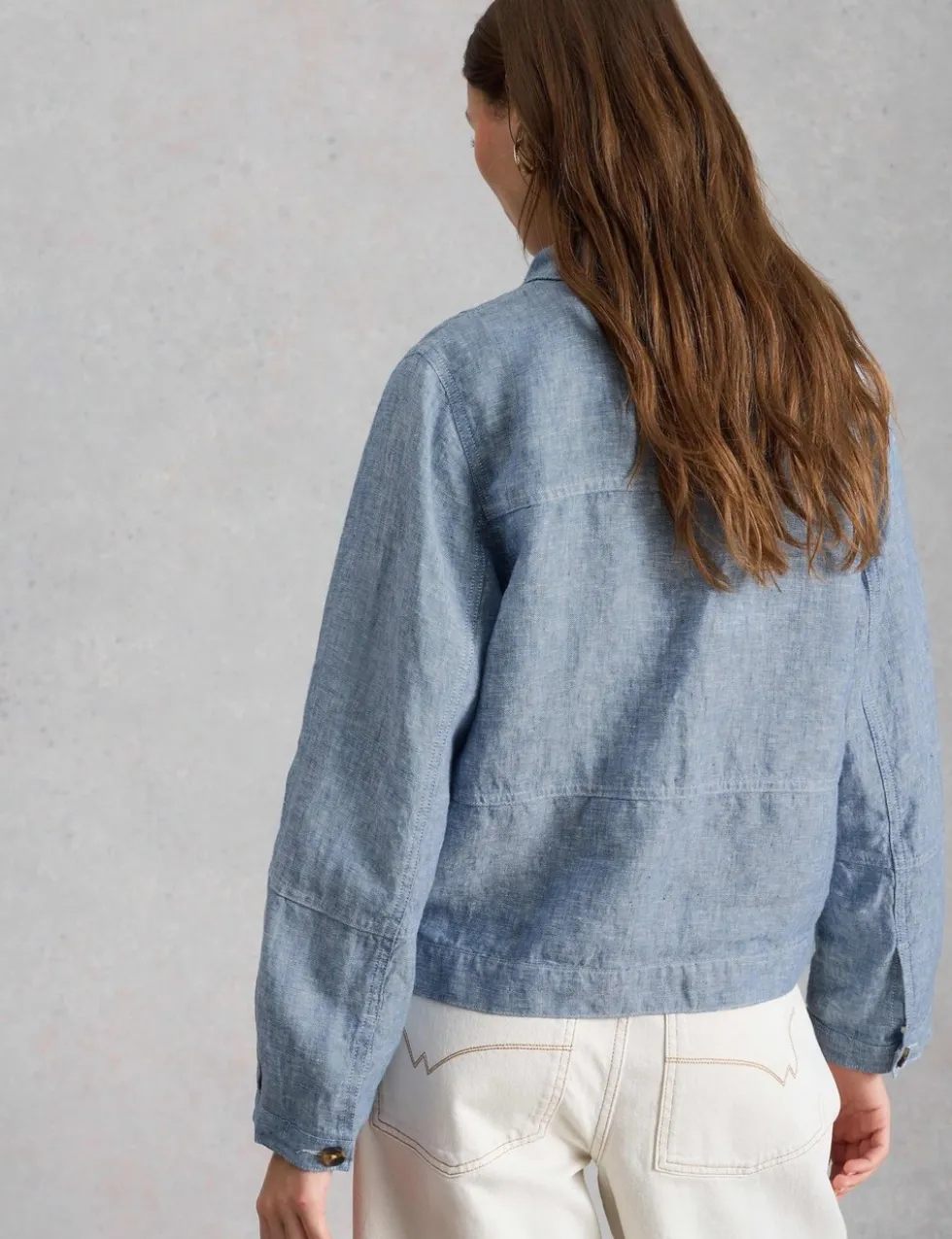 Pure Linen Lightweight Collared Jacket