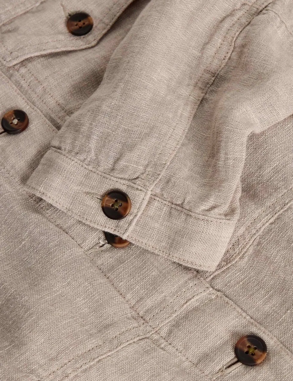 Pure Linen Lightweight Collared Jacket