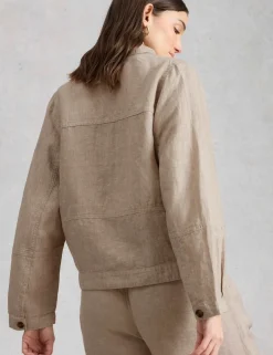 Pure Linen Lightweight Collared Jacket