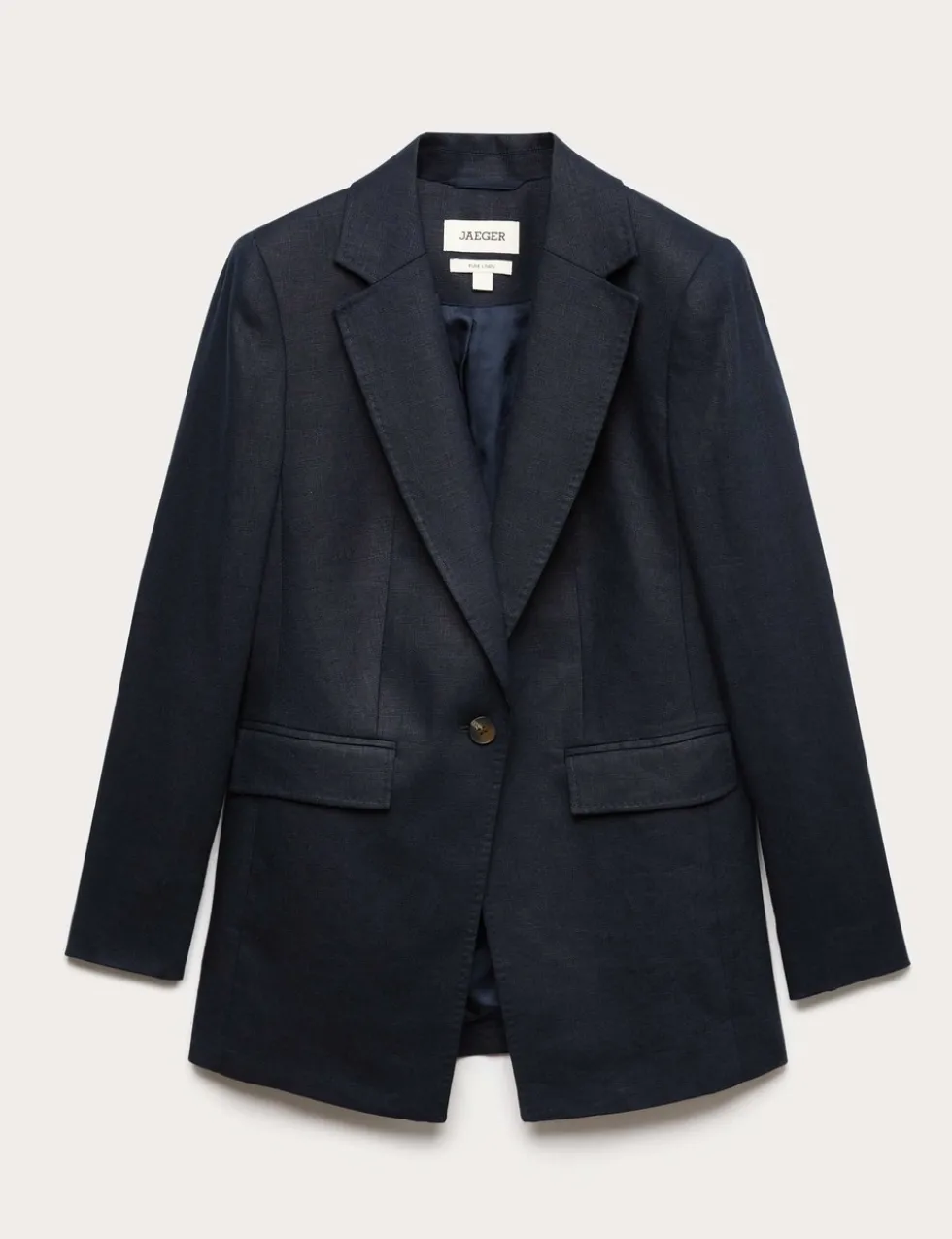 Pure Linen Longline Single Breasted Blazer
