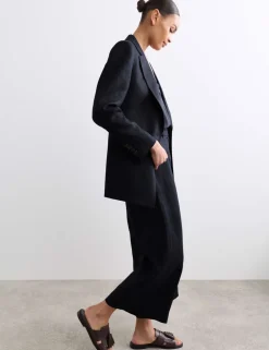 Pure Linen Longline Single Breasted Blazer