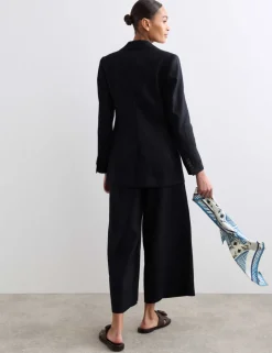 Pure Linen Longline Single Breasted Blazer